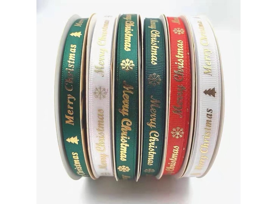 Nastro pacchi in raso stampa in oro 