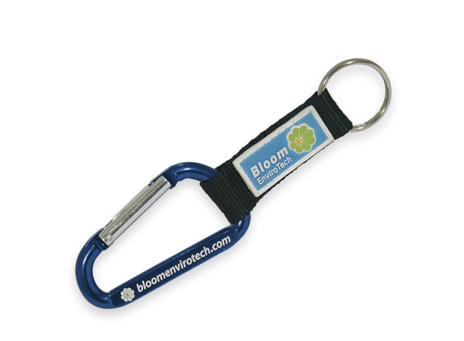 Portachiavi con moschettone e etichetta PVC