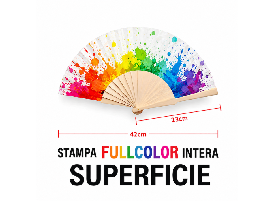 Ventaglio stampato intera superficie23 cm 
